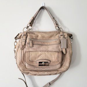 COACH Kristin Pinnacle Embossed Python Laila Round Satchel 19342